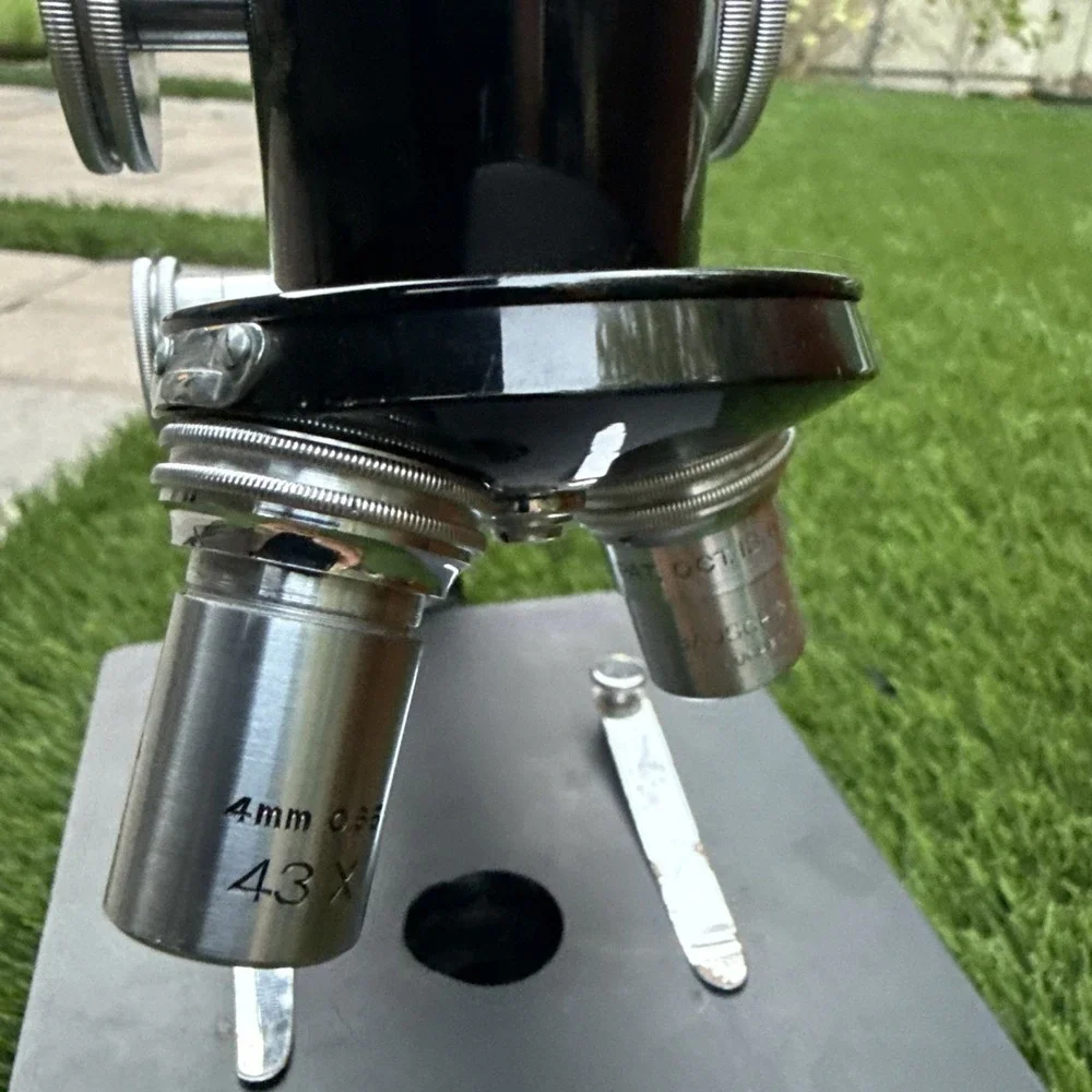 Antique Bausch & Lomb Jug Handle Microscope Plus Case